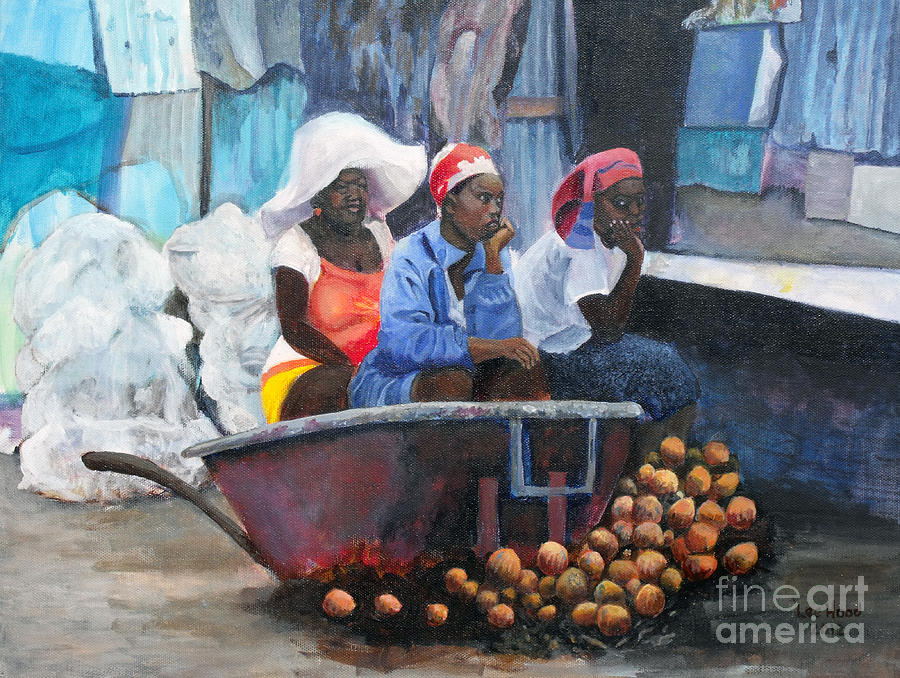 Haiti Painting - MarketPlace by Lee Hood
