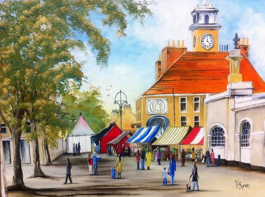Markets on High Street Painting by Helen Syron
