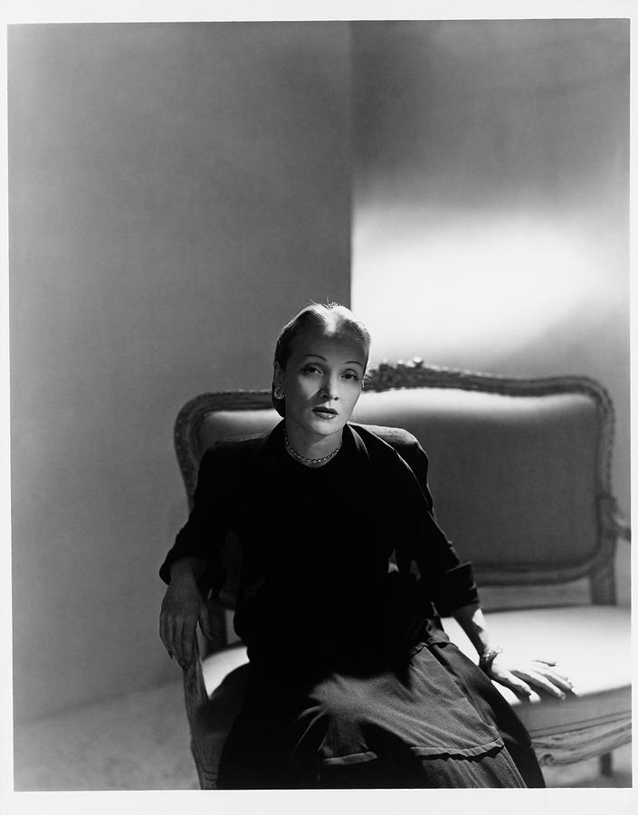 Marlene Dietrich Sitting Photograph by Horst P. Horst