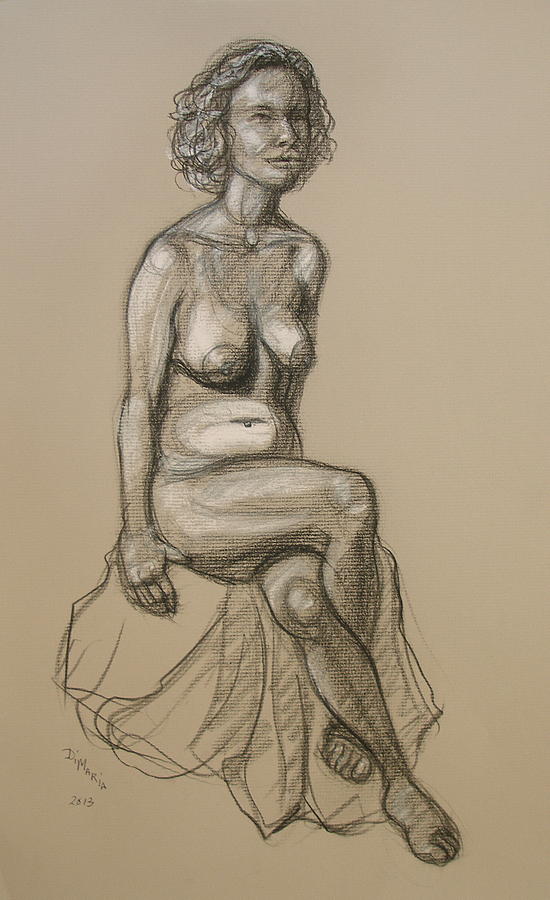 Marli - Seated Nude Drawing by Donelli  DiMaria