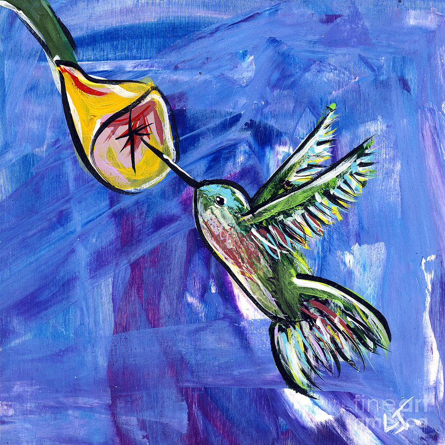 Frog Painting - Hummingbird III by Lovejoy 