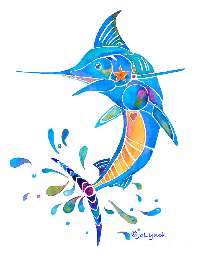 Marlin Dance of Color Painting by Jo Lynch