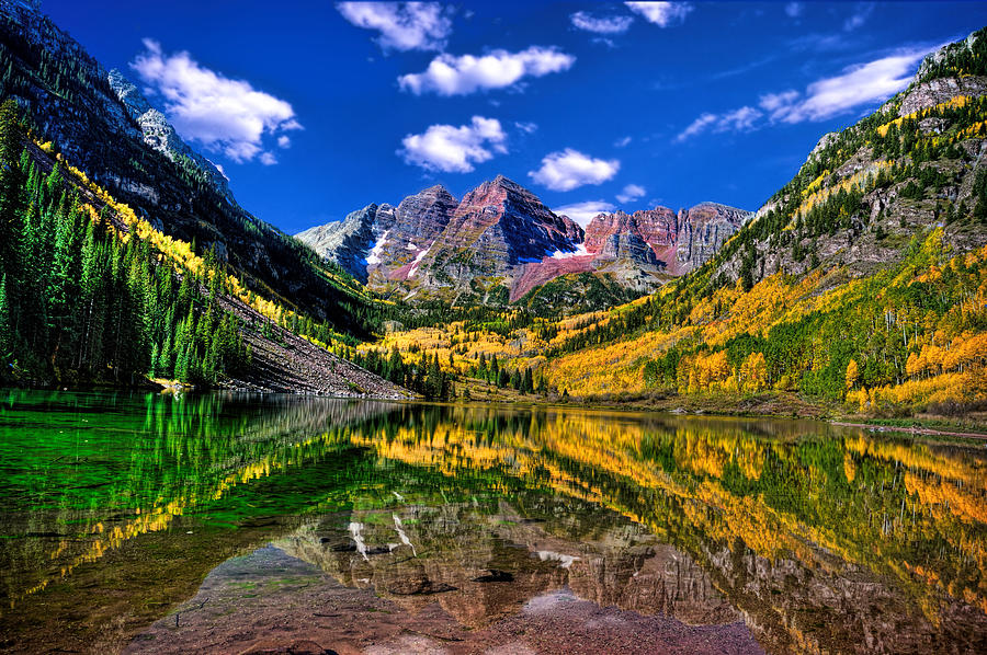 Maroon Bells Fall Colors Photograph by Ken Smith