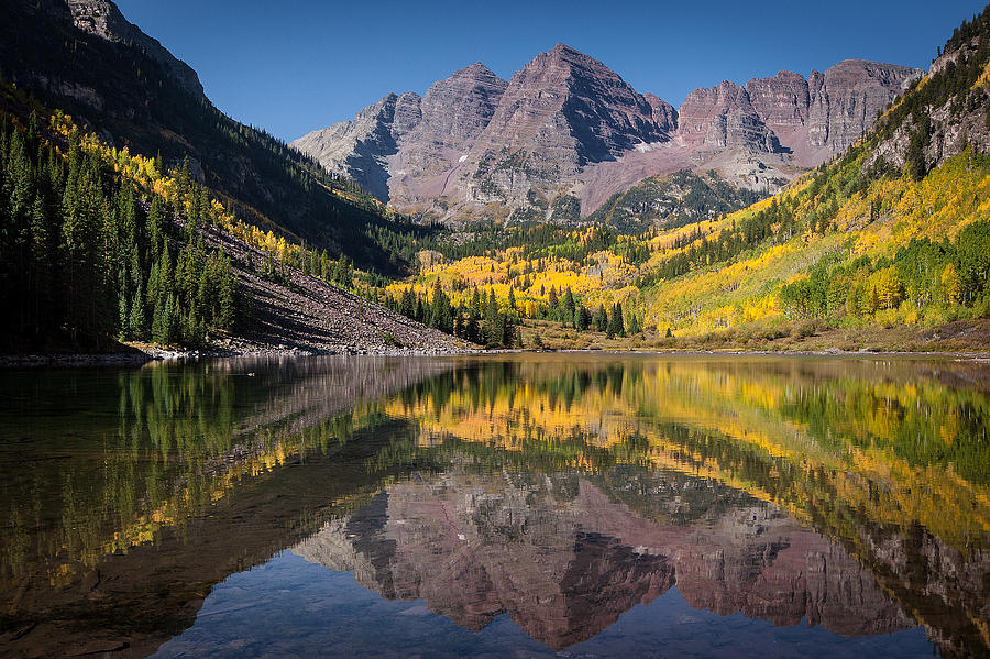 Maroon Bells Fall Reflection Photograph by Mark Lane - Fine Art America