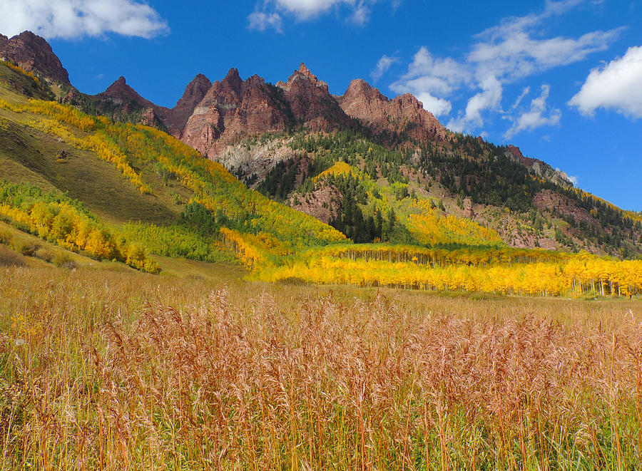 Maroon Bells in full color Photograph by Steve Anderson - Fine Art America