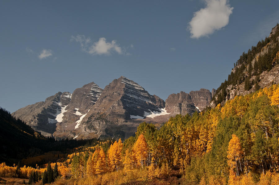 Maroon Bells in the Fall 2 Photograph by Lee Kirchhevel