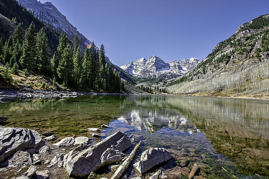 Maroon Bells Low Angle Photograph by MysticEyeStudios