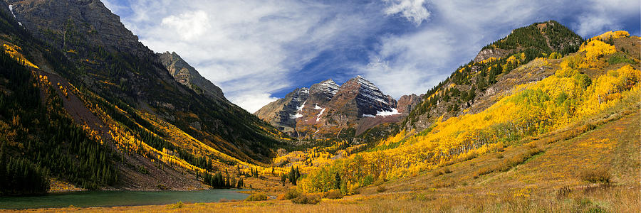 Maroon Bells Panorama - www.barrybaileyphotography.com Photograph by ...