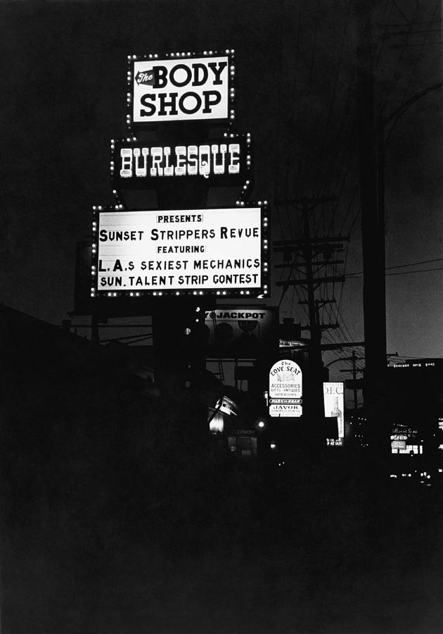 Marquee On Sunset Blvd Photograph by Underwood Archives