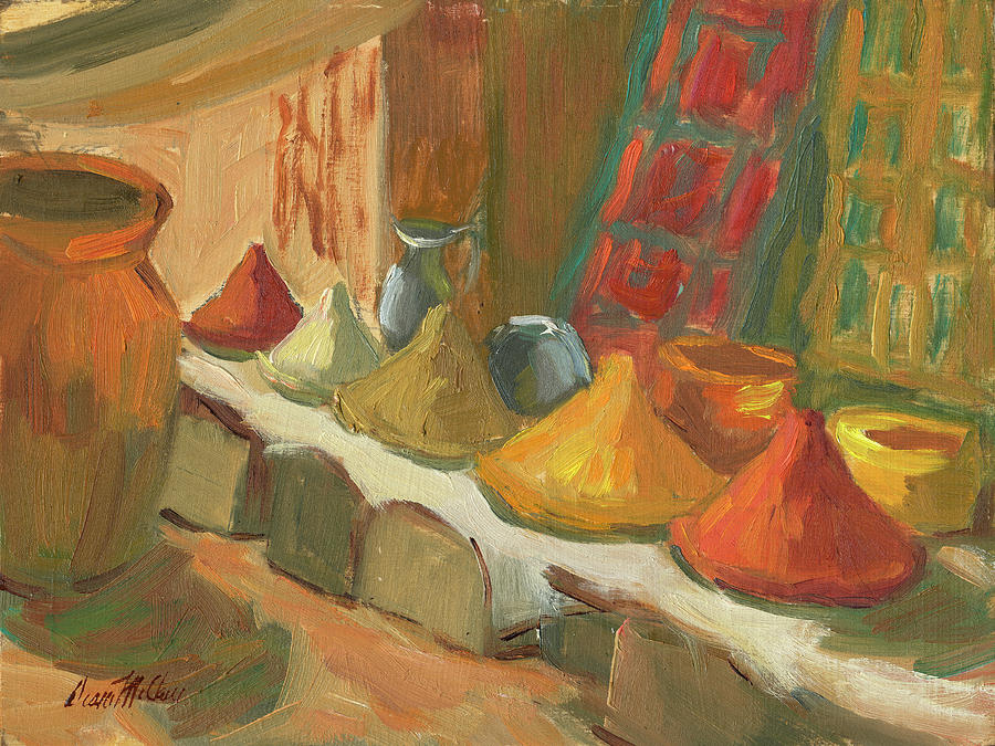 Mountain Painting - Marrakesh Market by Diane McClary
