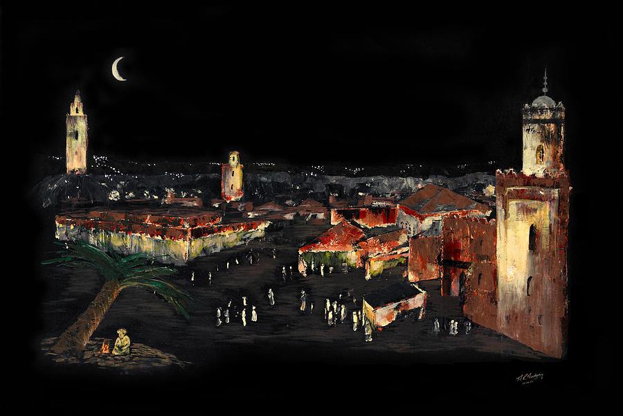 Marrakesh Painting - Marrakesh Midnight by Andrew Roy Thackeray
