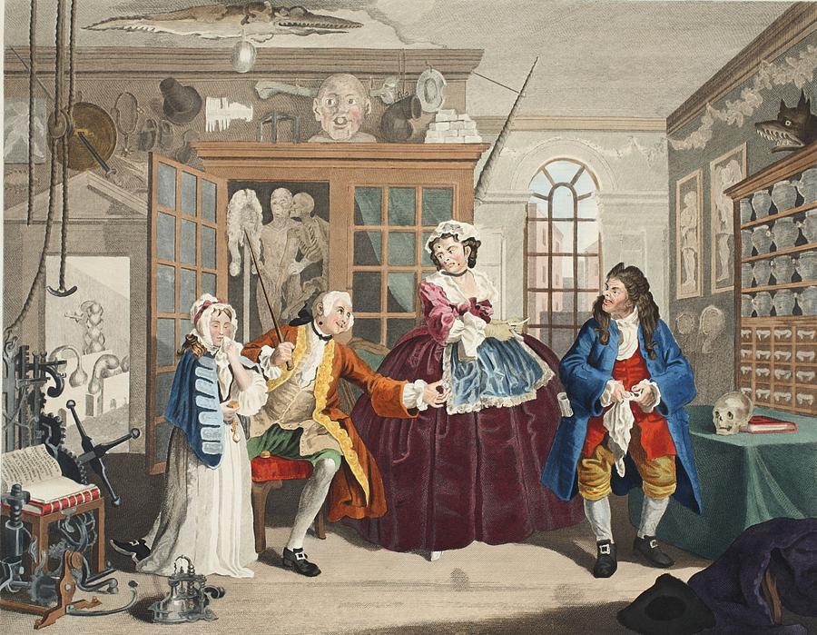 Skeleton Drawing - Marriage A La Mode, Plate IIi, The by William Hogarth