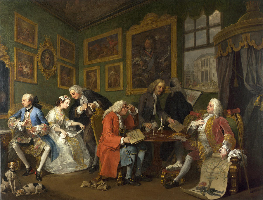 William Hogarth Painting - Marriage A-la-Mode The Marriage Settlement by William Hogarth