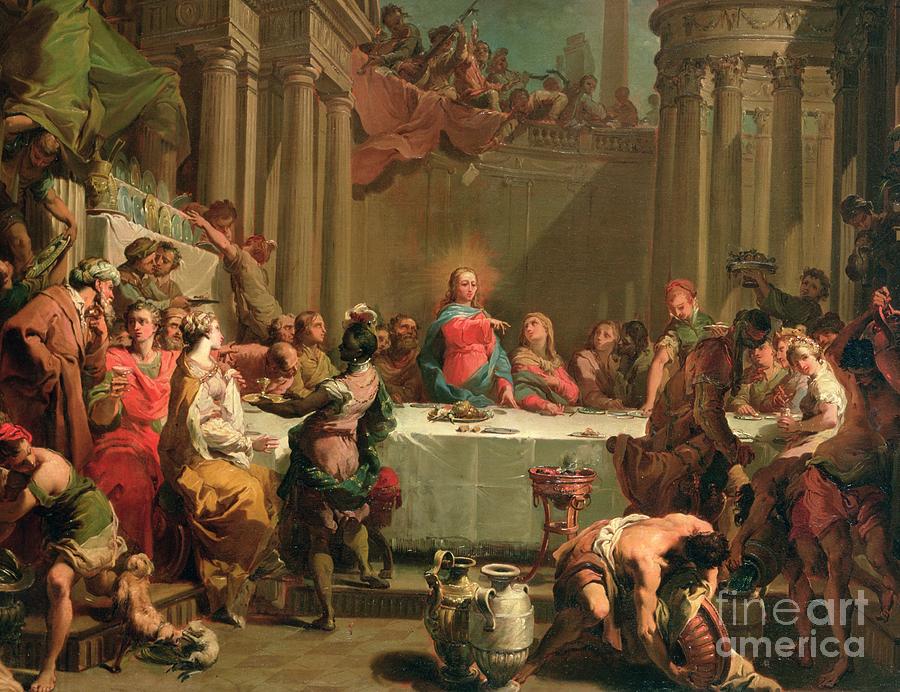 Jesus Christ Painting - Marriage feast at Cana by Gaetano Gandolfi