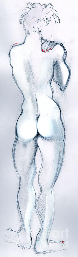 Married Girl - female nude Drawing by Carolyn Weltman