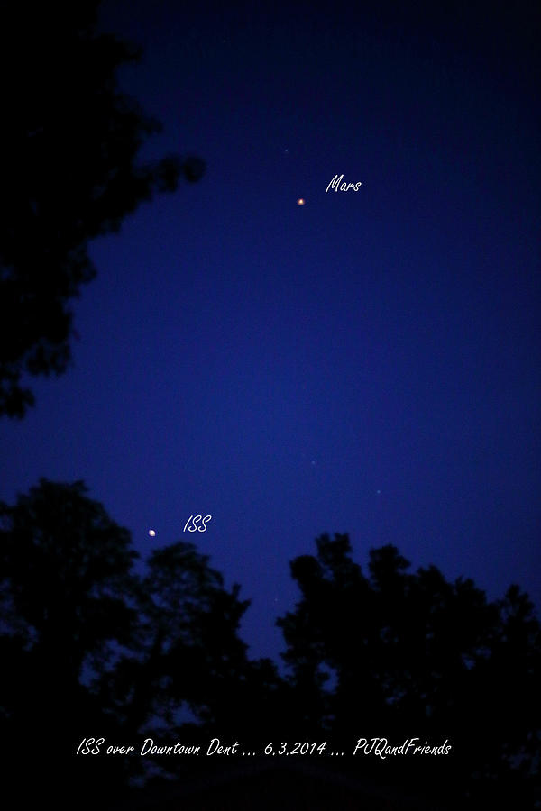Mars and ISS Photograph by PJQandFriends Photography