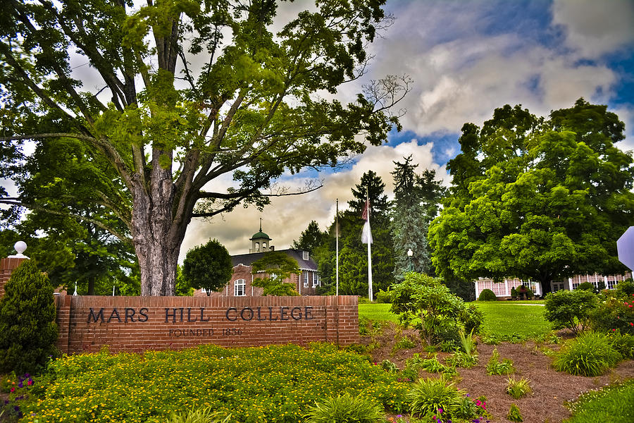 Mars Hill College Photograph - Mars Hill College Sign by Ryan Phillips