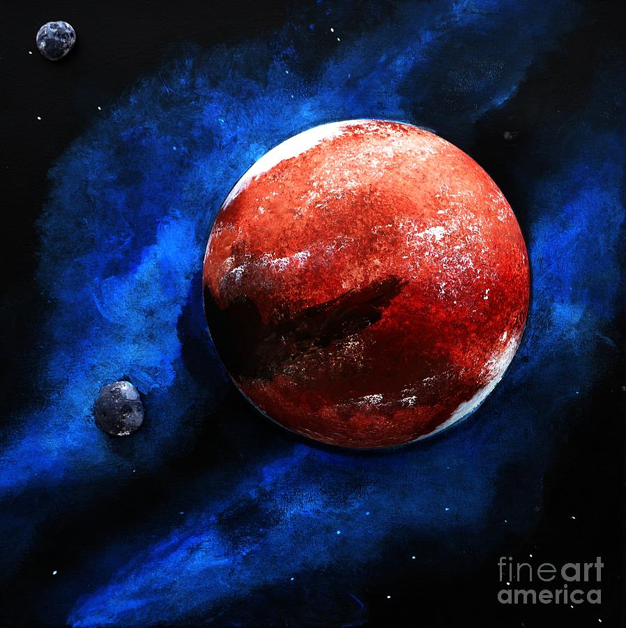 Mars the red Planet Mixed Media by P Dwain Morris