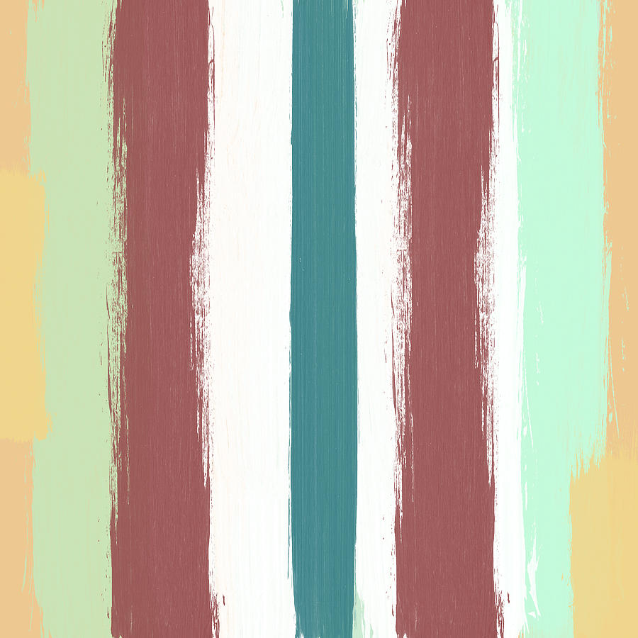 Pattern Painting - Marsala Stripe- abstract pattern painting by Linda Woods