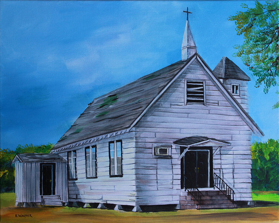 Marsh Berea Church Leflore County MS Painting by Karl Wagner
