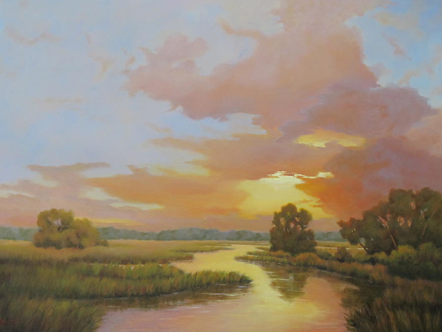 Marsh Glow Painting by Barrett Edwards