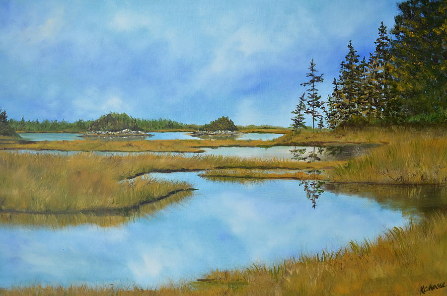 Marsh Painting by Kellie Chasse