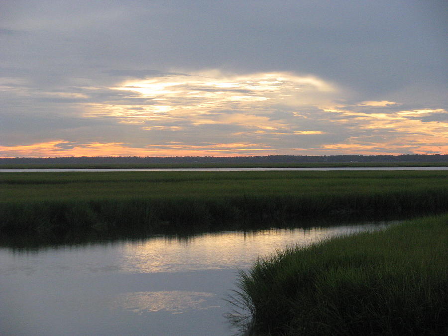 Nature Photograph - Marsh Sunset 3 by Ellen Meakin