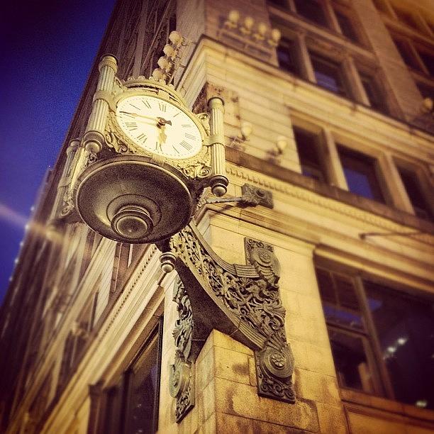 Marshall Fields Clock- Chicago Photograph by Mike Maher