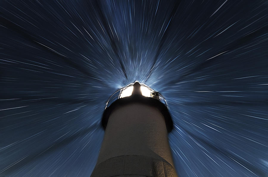 Marshall Lighthouse Star Zoom Photograph by John Vose