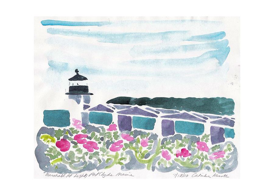Marshall Point Beach Roses  Painting by Catinka Knoth
