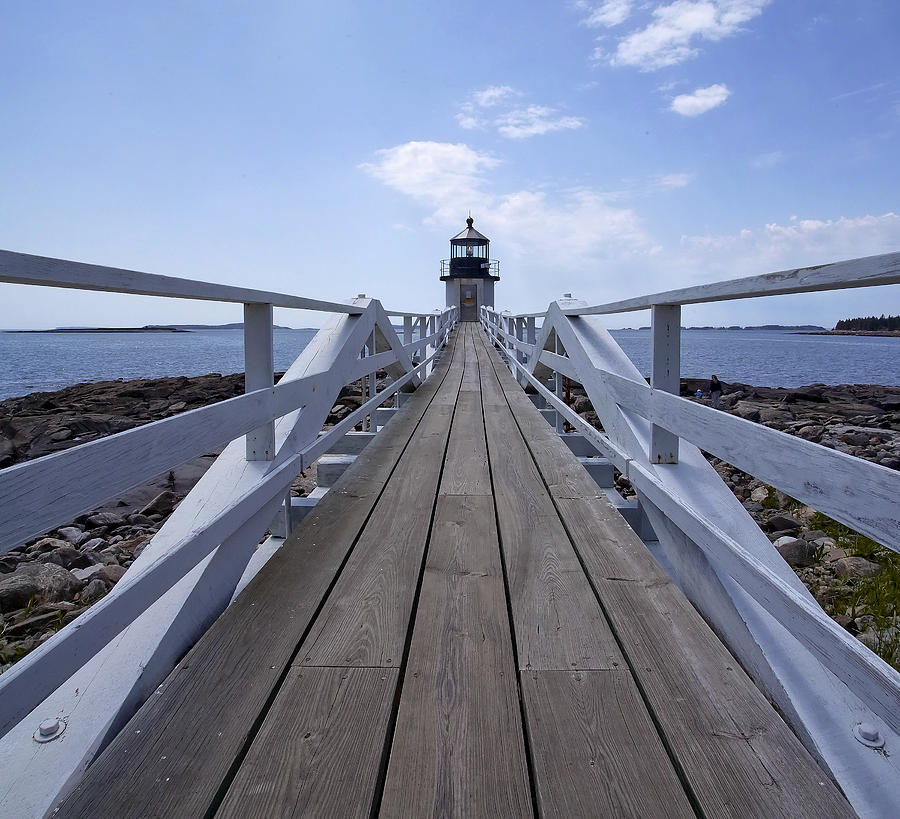 Marshall Point Lighthouse and walkway Photograph by Jack Nevitt