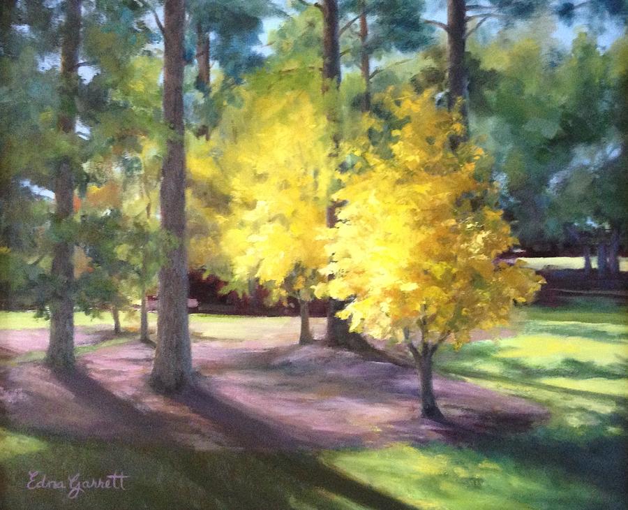 Marshallville Landscape with Yellow trees Painting by Edna Garrett