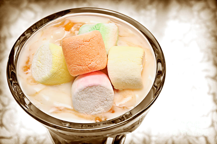 Marshmallow Peach Yogurt Parfait Photograph by Andee Design
