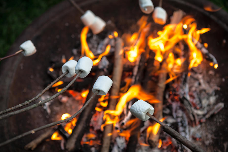 Marshmallows Roasting On An Open Fire Pit Photograph by Ryasick