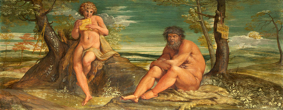 Marsyas and Olympus Painting by Annibale Carracci