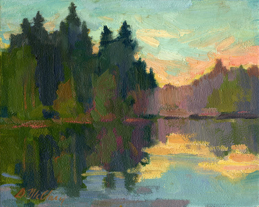Sunset Painting - Martha Lake by Diane McClary