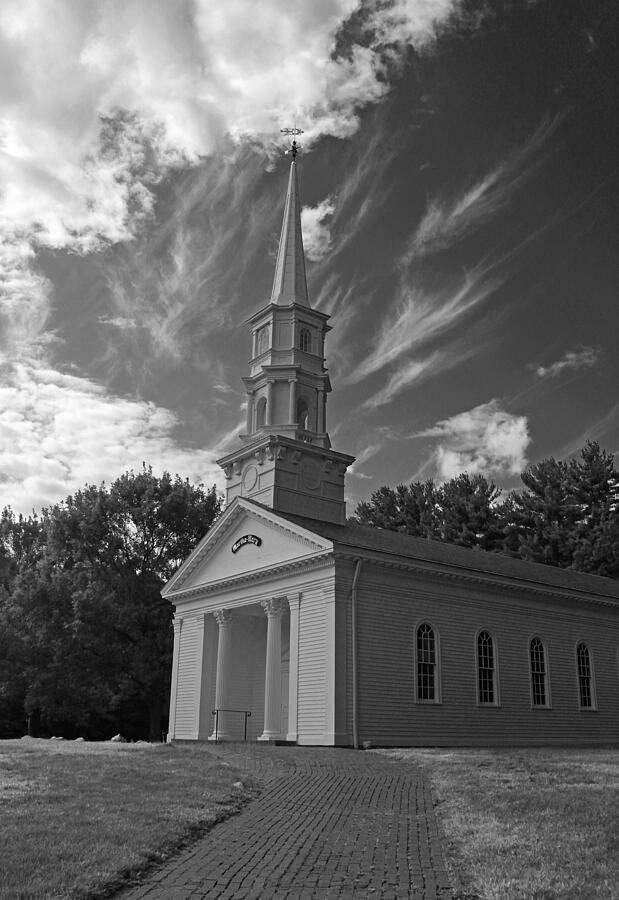 Black And White Photograph - Martha Mary Chapel in Black and White by Suzanne Gaff