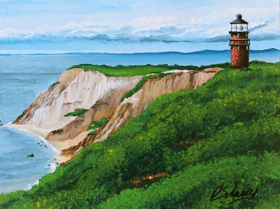 Landscape Painting - Marthas Vineyard Lighthouse by Paul Schoenig