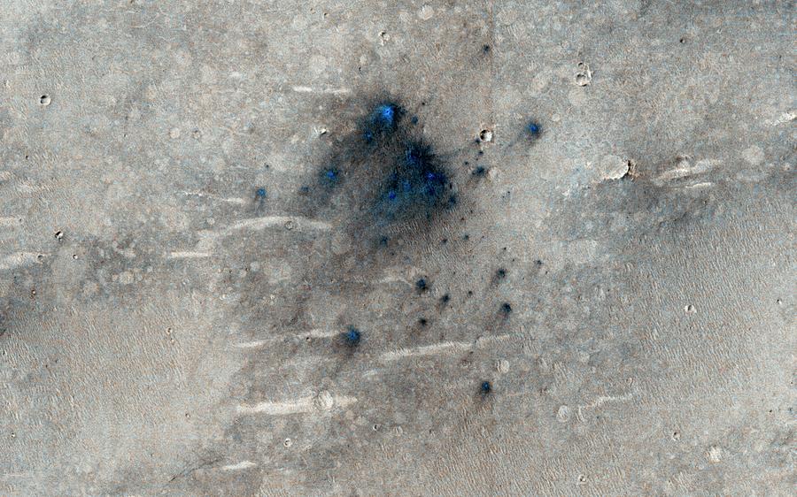 Martian Impact Craters Photograph by Nasa