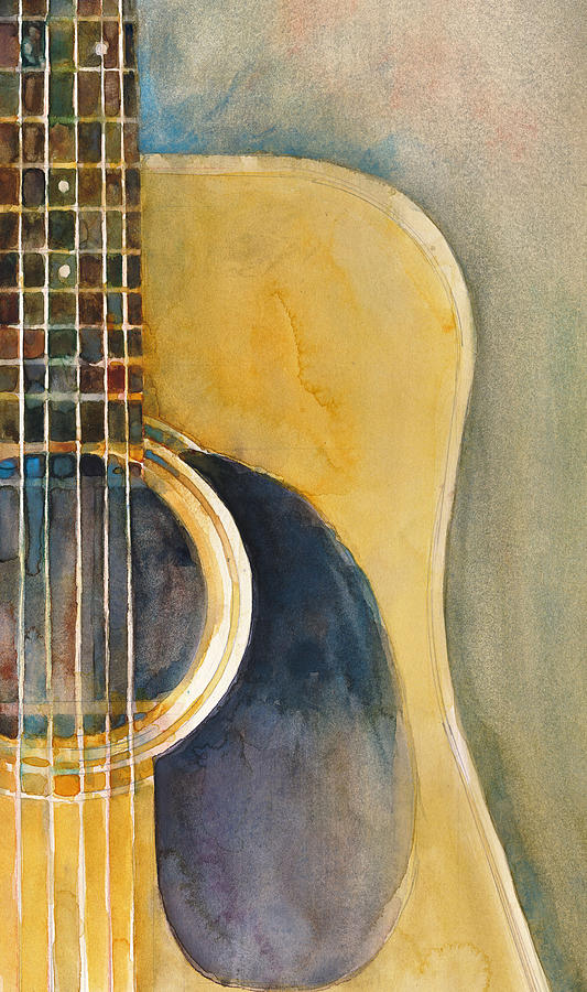 Guitar Still Life Painting - Martin Acoustic Guitar by Dorrie Rifkin