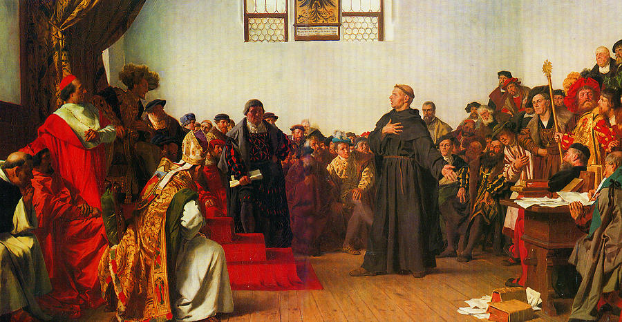 Martin Luther before the Diet of Worms Painting by Celestial Images