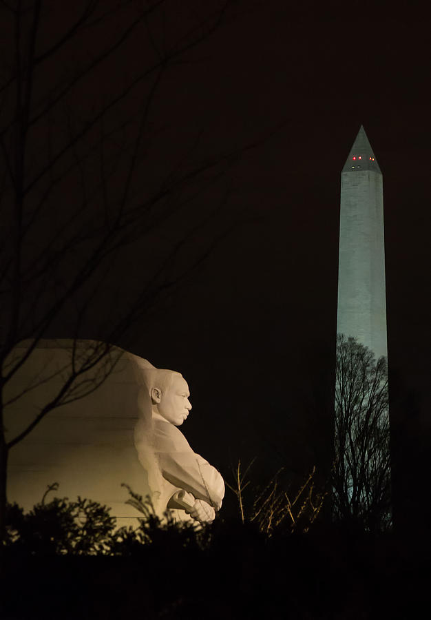 Martin Luther King and Washington Monument Photograph by Natural Focal Point Photography