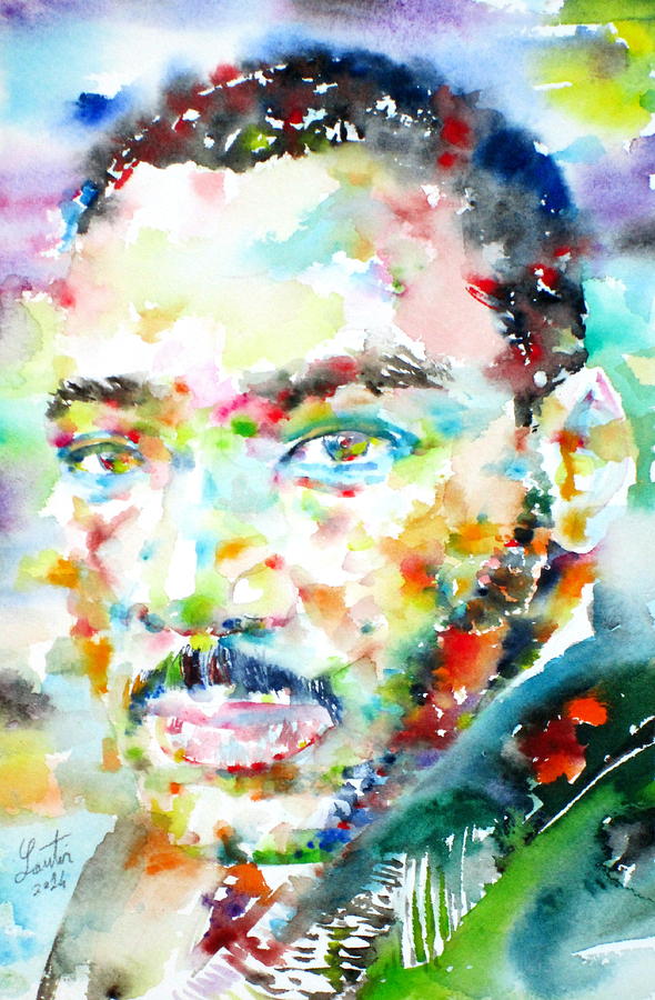 MARTIN LUTHER KING Jr. - watercolor portrait Painting by Fabrizio Cassetta