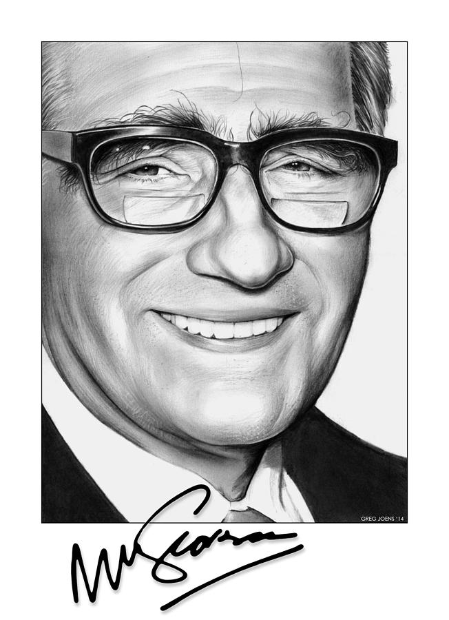 Portrait Drawing - Martin Scorsese by Greg Joens