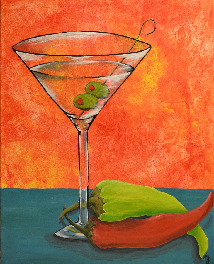 Martini and Pepper Painting by Meganne Peck