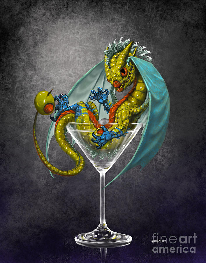 Dragon Digital Art - Martini Dragon by Stanley Morrison