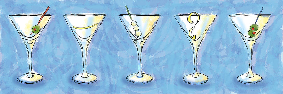 Martini Lunch Painting by Alison Stein