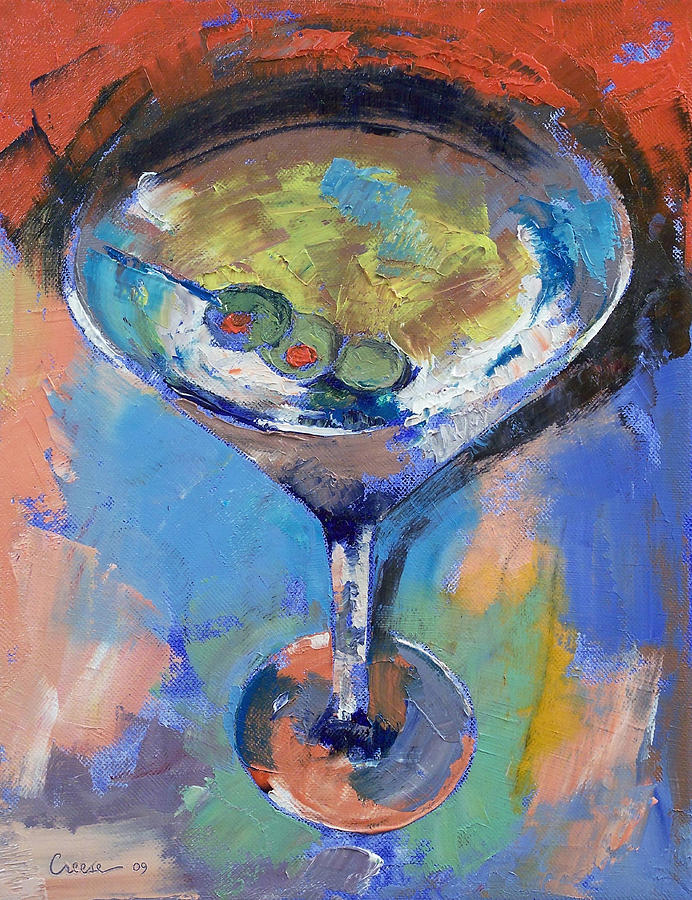 Martini Painting - Martini Oil Painting by Michael Creese