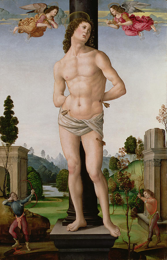 Martyr Painting - Martyrdom Of St. Sebastian, C.1490-95 by Tommaso di Piero