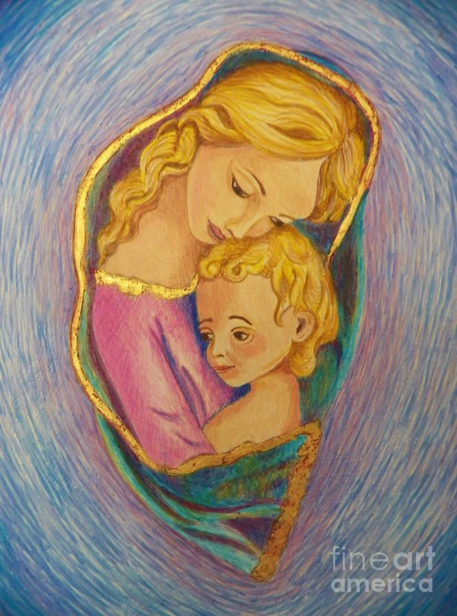 Mary and the Infant Jesus Painting by Judy Via-Wolff